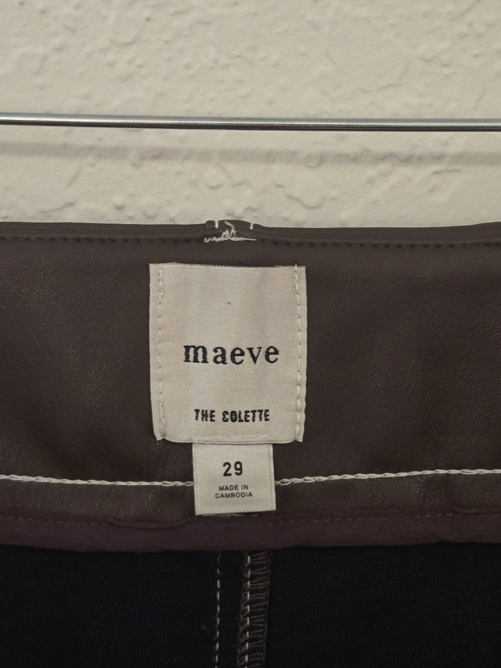 NWT Anthropology Meave Colette High-Rise Wide-Leg Faux Leather Pants - Brown - Picture 4 of 11